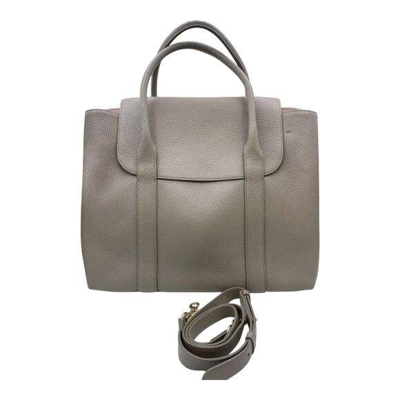 NWOT Cuyana Trapeze Top Handle Satchel Crossbody Strap Leather Stone Grey SAMPLE - Picture 2 of 14